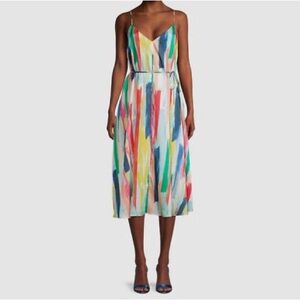 Milly Becca Watercolor Brushstroke Dress Size P (US 0–2) Multicolor‎ MSRP $345